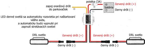 Schéma zapojenia LED denných svetiel s hmlovkami na vozidle