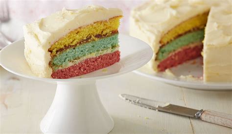 Rôzne farebné plnky na rainbow tortu