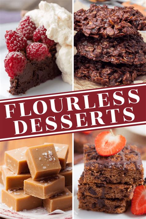 Variety of no-bake, flourless desserts