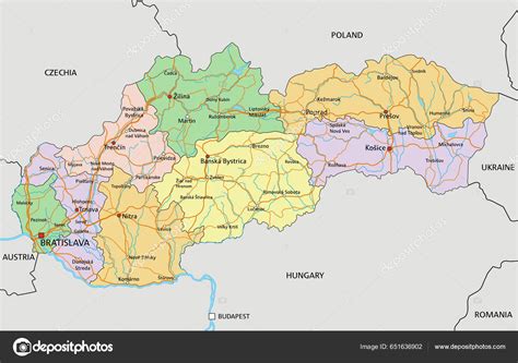 Mapa Slovenska s vyznačenými Košicami