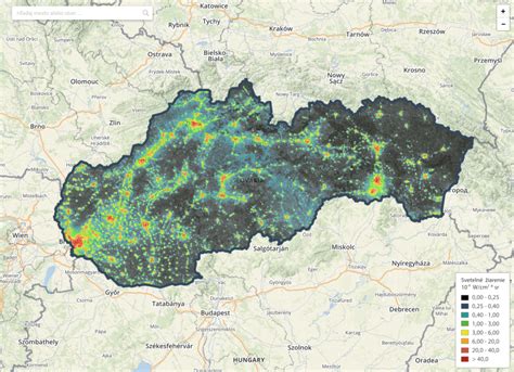 Mapa svetelného znečistenia