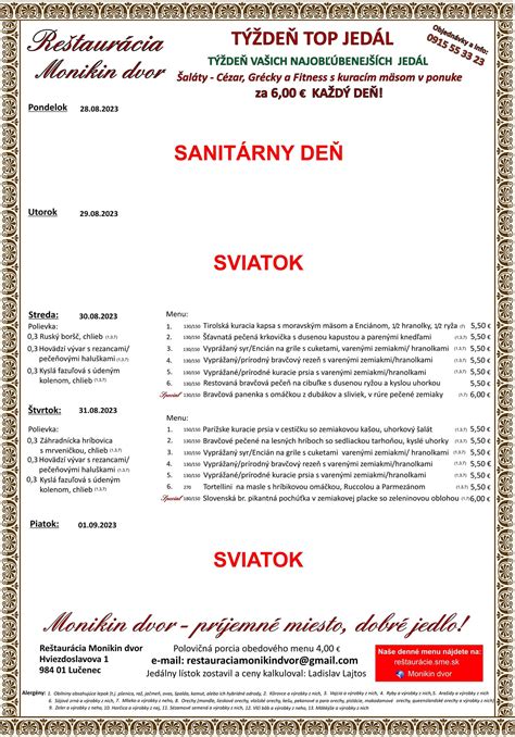 Reštaurácia s ponukou denného menu