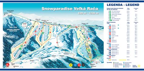Mapa lyžiarskeho strediska Veľká Rača - Oščadnica s umiestnením penziónov