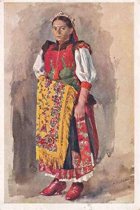 Ilustrácia: Žena v ľudovom kroji natiera masť na hruď dieťaťa