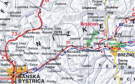 Mapa Národného parku Nízke Tatry s vyznačenou polohou chaty