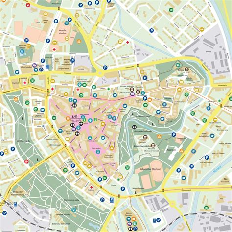 Mapa centra Nitry s označenými reštauráciami