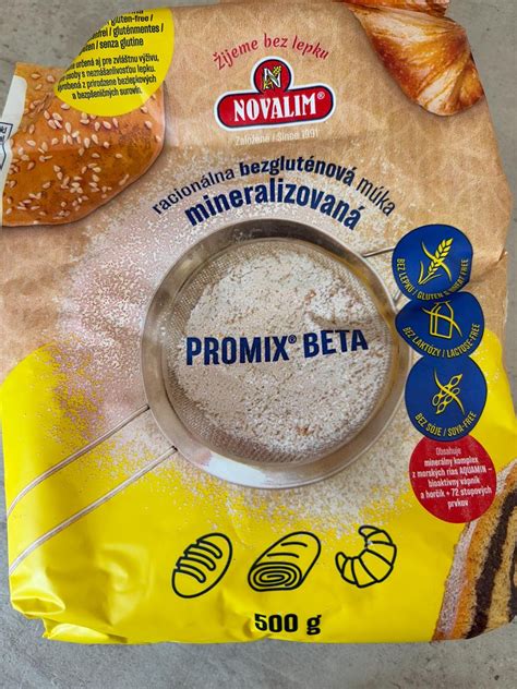 Infografika zloženia bezlepkovej múky Promix Beta
