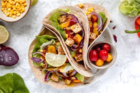 Tacos s tofu a zeleninou