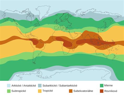 Mapa s odporúčanými teplotami pre rôzne regióny v závislosti od ročného obdobia