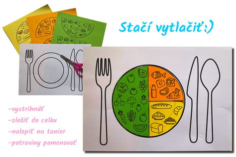 Zdravý tanier pre deti s rôznymi druhmi potravín