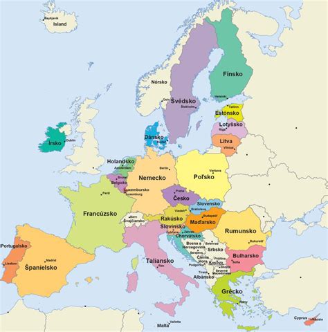 Mapa Európskej únie zobrazujúca voľný pohyb tovaru