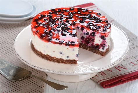 Nepečená tvarohová torta s čučoriedkami