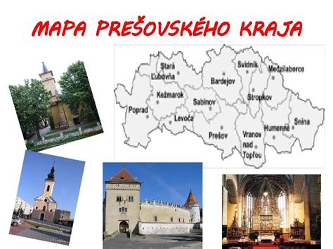 Mapa Prešovského kraja so zvýraznenými Šarišskými Michaľanmi