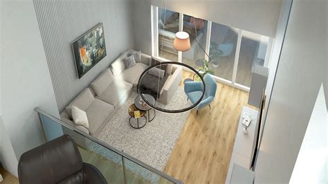 Vizualizácia presvetleného interiéru s francúzskym oknom