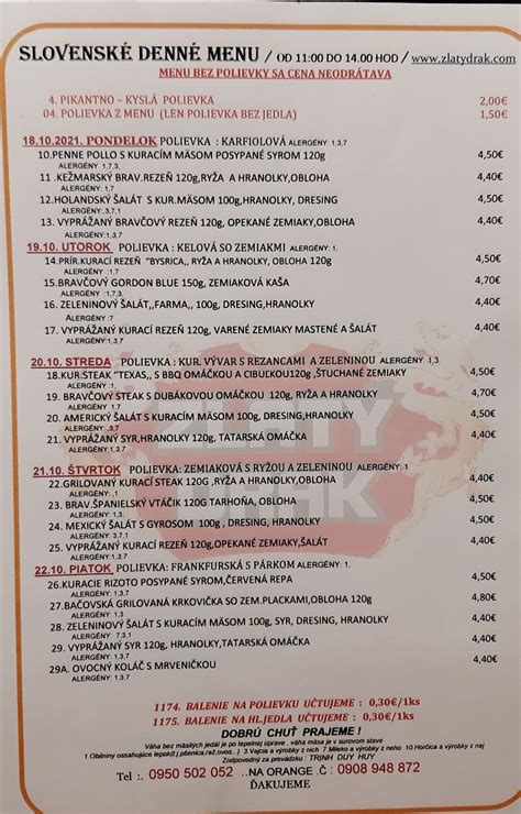 Tradičné slovenské denné menu