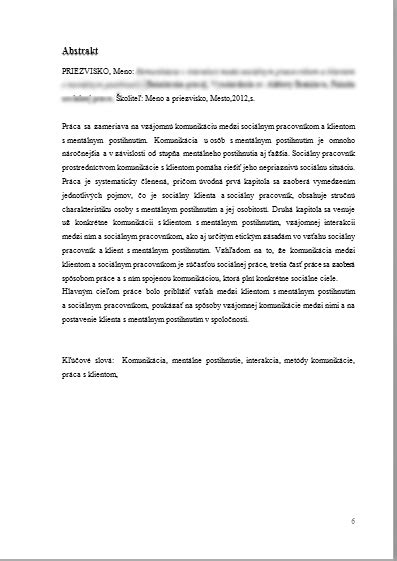 Príklad abstraktu bakalárskej práce