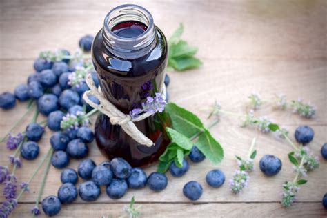 Čučoriedkový sirup vo fľaši