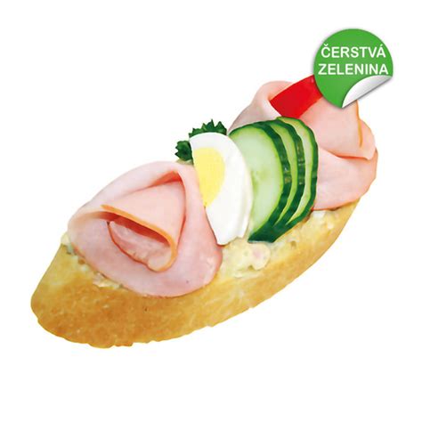 Klasický obložený chlebíček s vajíčkom a šunkou