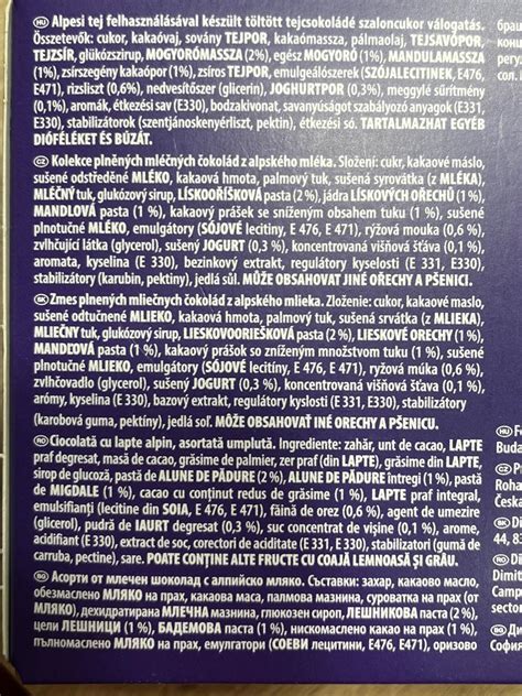 Nutričné hodnoty Milka čokolády