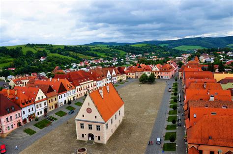 Záber na historické námestie v Bardejove