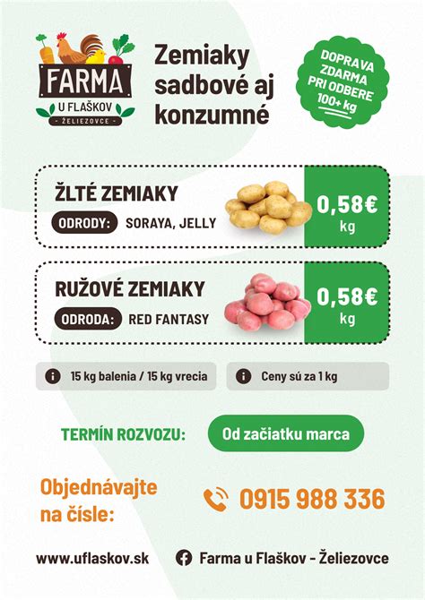 Tabuľka cien konzumných zemiakov