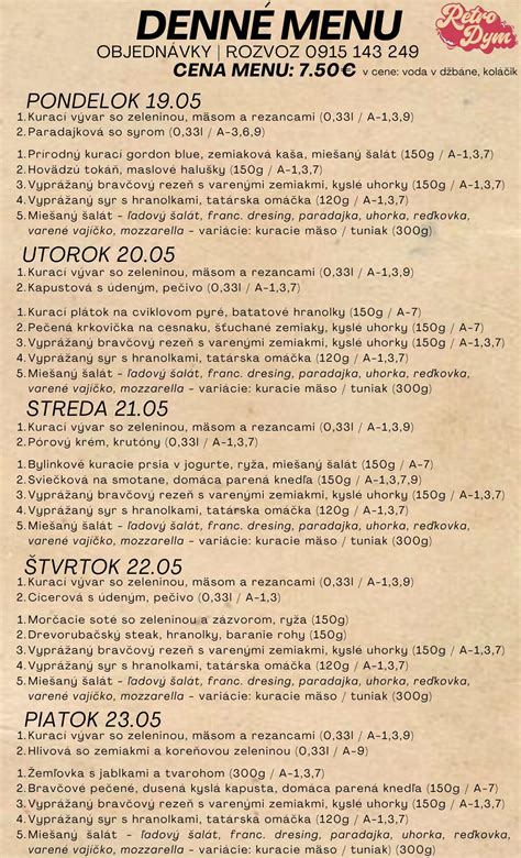 Hlavné jedlo z denného menu
