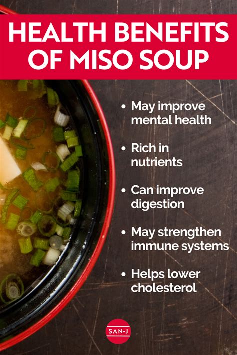 Infografika o zdravotných benefitoch miso polievky
