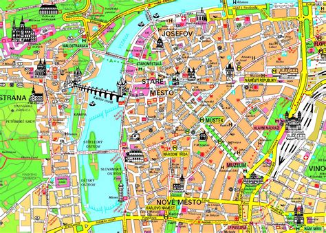 Mapa Prahy a možná destinácia New York
