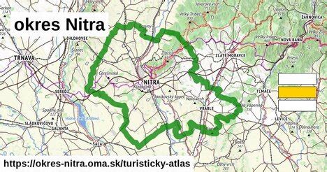 Mapa okresu Nitra s vyznačenými poľnohospodárskymi oblasťami