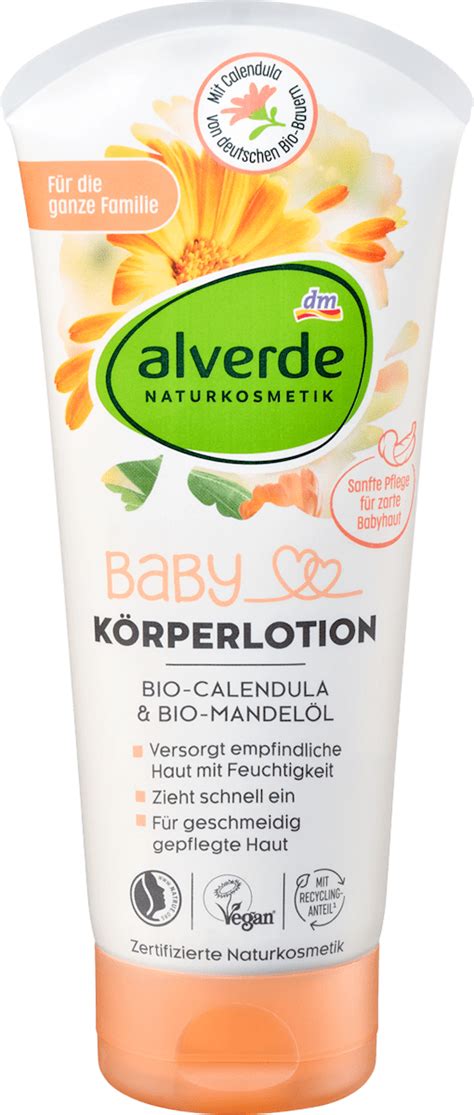 etiketa detského telového mlieka dm alverde Baby Pflegelotion