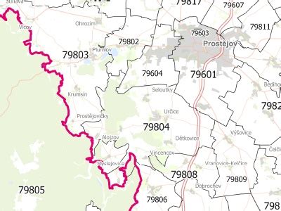 Mapa oblasti s poštovým smerovacím číslom 013 31