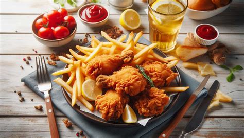 Ilustrácia kuracích striepsov s hranolkami