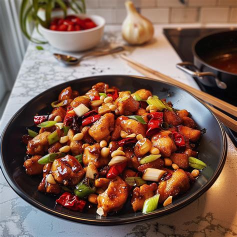 Grafika s typickými ingredienciami Kung Pao