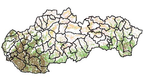 Mapa pestovania cukrovej repy na Slovensku