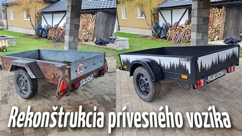 Ilustrácia poškodeného prívesného vozíka a proces opravy