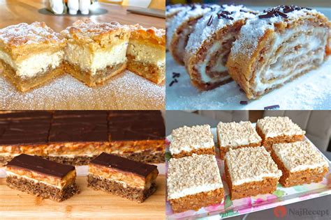 Koláž rôznych orechových koláčov