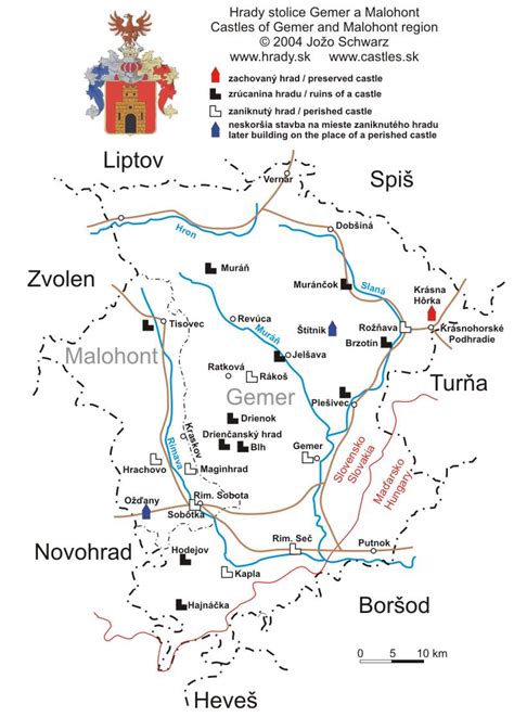 Mapa regiónu Gemer-Malohont s vyznačenou oblasťou Rimavskej Soboty