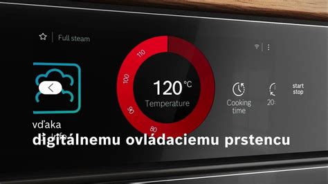 Ovládací panel rúry Bosch s TFT displejom a Control Ring prstencom