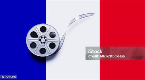 Film reel with a French flag pattern