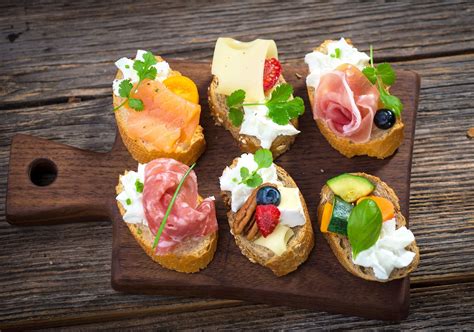 Príklady hors d'oeuvre na bankete
