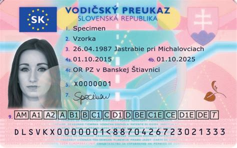 Vzor vodičského preukazu a evidenčného čísla