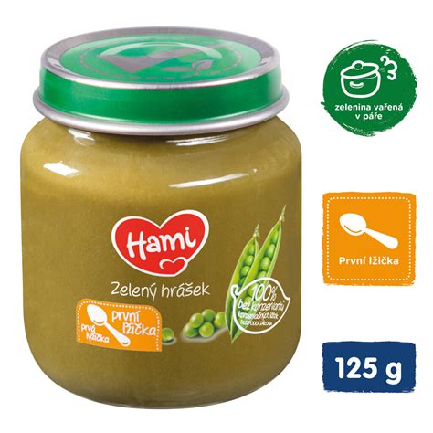 Infografika s nutričnými hodnotami Hami Zelený Hrášok