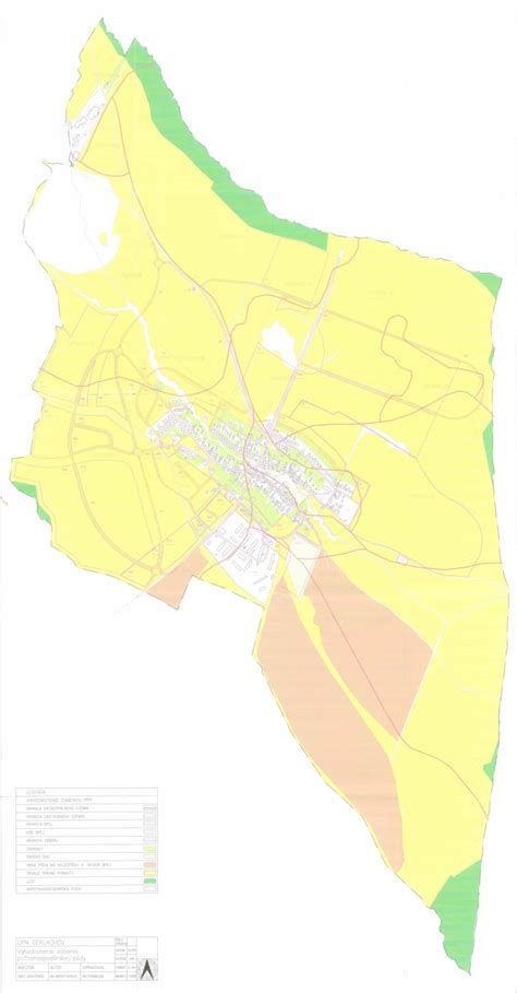 Mapa územného plánu s vyznačenými zónami výstavby