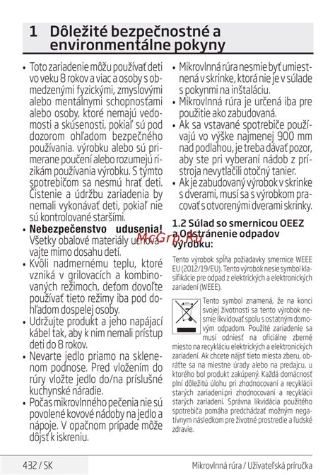 Bezpečnostné piktogramy pre používanie mikrovlnnej rúry
