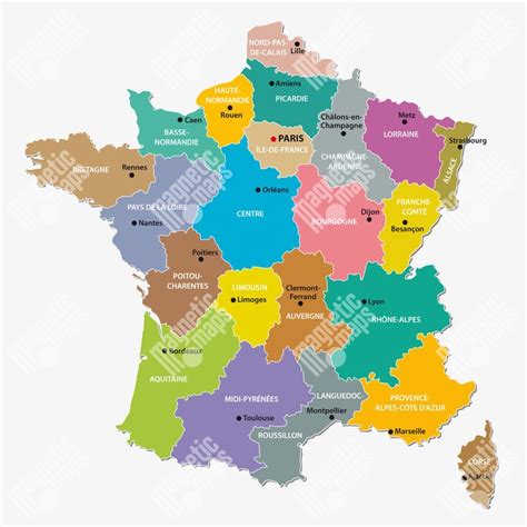 Mapa Francúzska so zvýraznenými mestami, kde prebiehali protesty (Paríž, Nantes, Lyon)