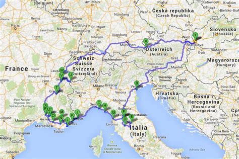 mapa regiónu Provensálsko s vyznačenými najkrajšími dedinami