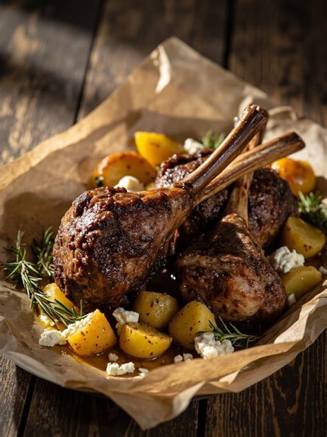 Jahňacie stehno pripravené na pečenie s bylinkami a cesnakom