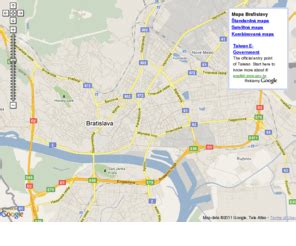 Mapa Bratislavy s vyznačenými lokalitami sushi reštaurácií