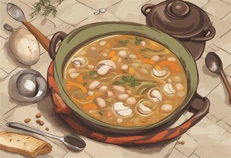 Ilustrácia s ingredienciami na fazuľovú polievku