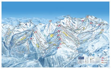 Mapa lyžiarskych stredísk Les 3 Vallées
